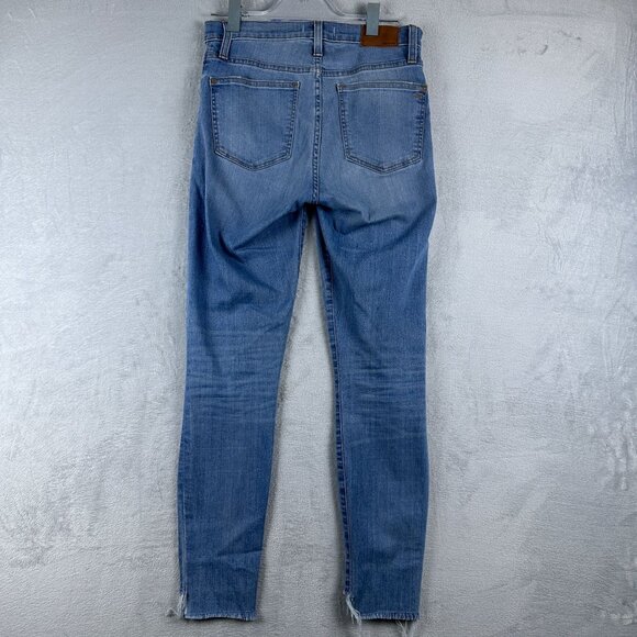 Madewell Skinny Jeans Raw Step Hem High Rise Stretch Womens Blue Size 28 - Picture 2 of 11